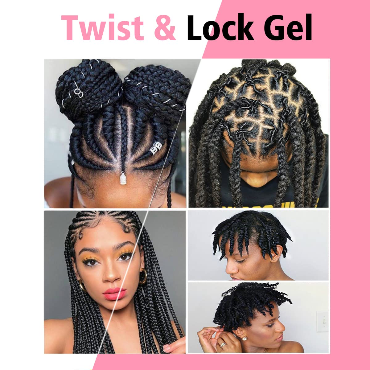 Extra Hold High Shine Braid Gel for Twist  (Strawberry )