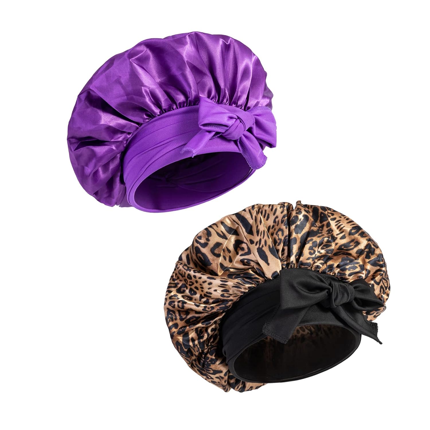 2pcs Large Satin Bonnets for Sleep