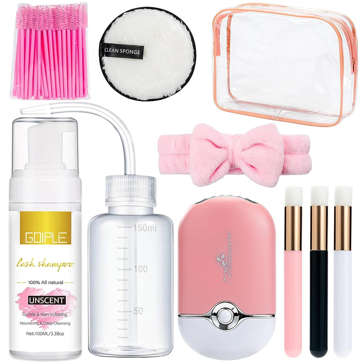 100ml Lash Shampoo for Extensions with USB Mini Portable Fan