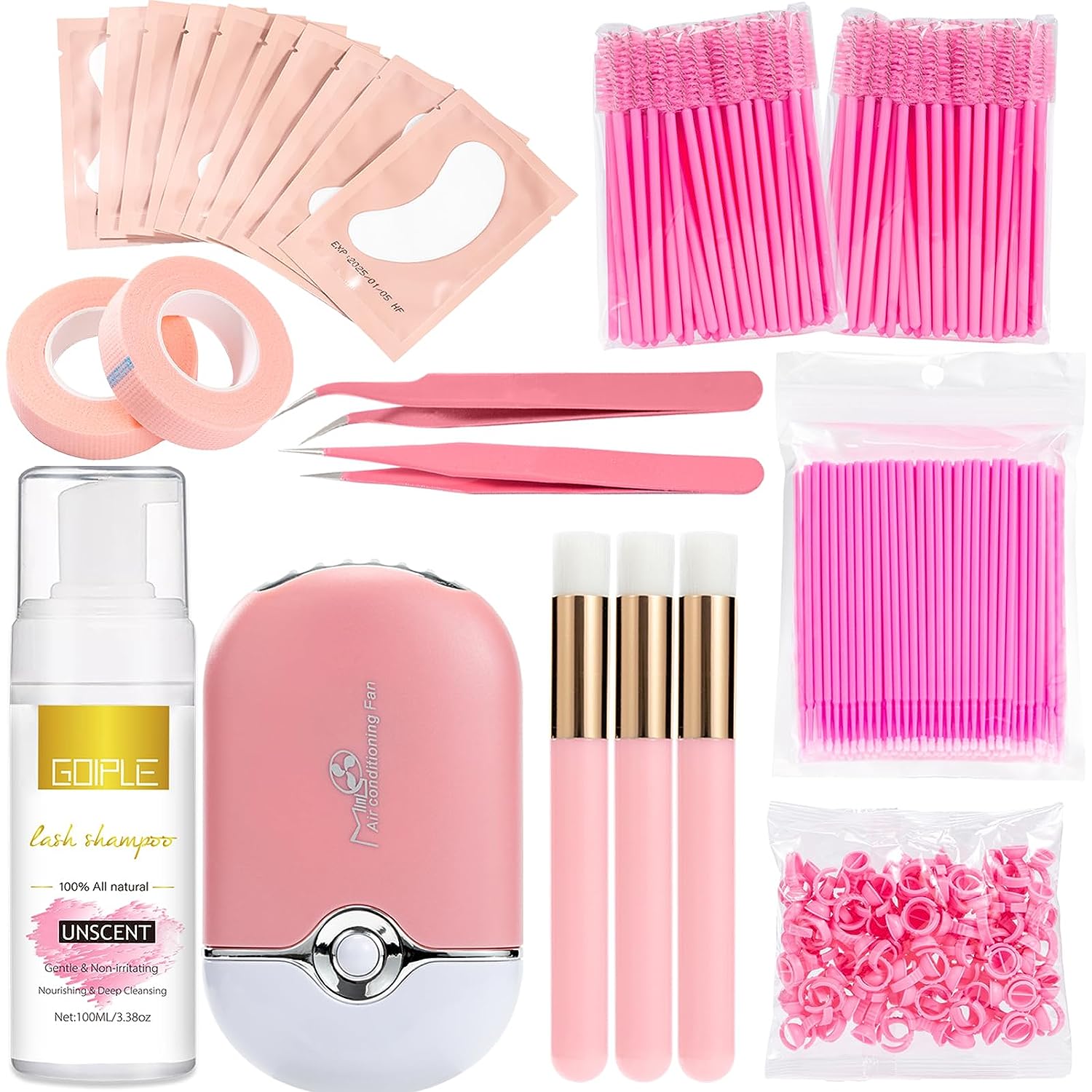 100ml Lash Shampoo for Extensions with USB Mini Portable Fan