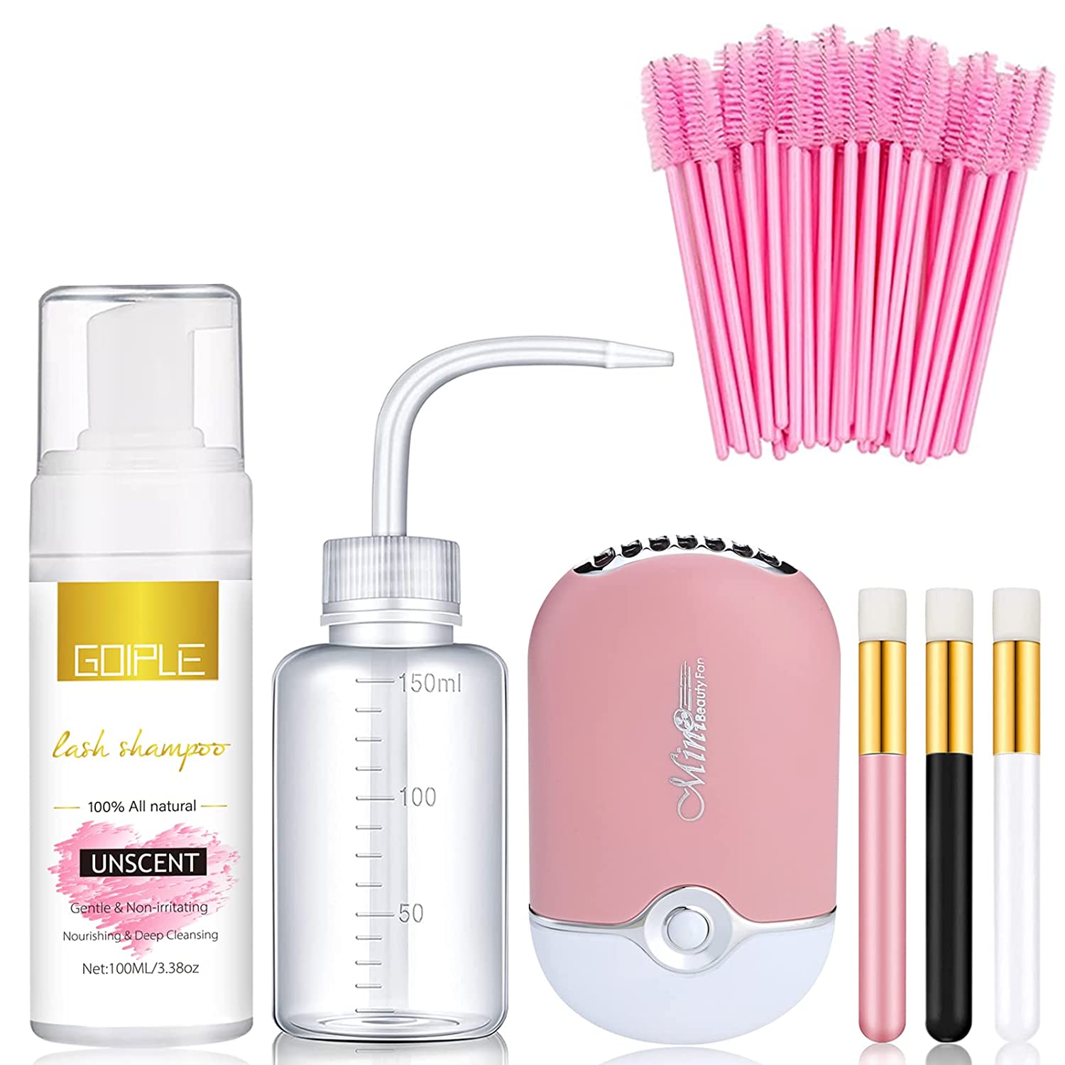 100ml Lash Shampoo for Extensions with USB Mini Portable Fan